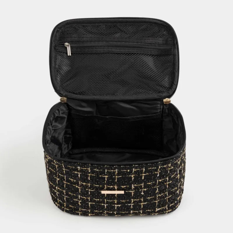 Косметичка, 20x15 см, с ручкой, твид, черная, Wenal, image-2