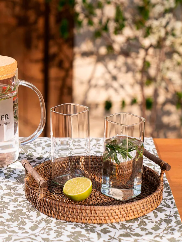 Науа, 24 см, өрілген, тұтқалары бар, ротанг/ағаш, дөңгелек, Eco home, image-6