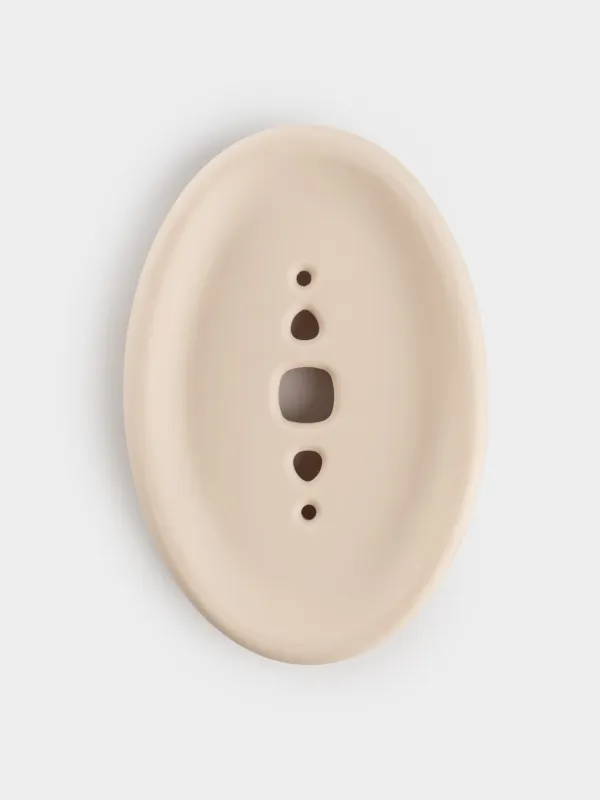 Тазалауға арналған сабын ыдысы-щетка, 12х8 см, силикон, сопақ, сарғылт-қоңыр-қызғылт, Manny, image-3