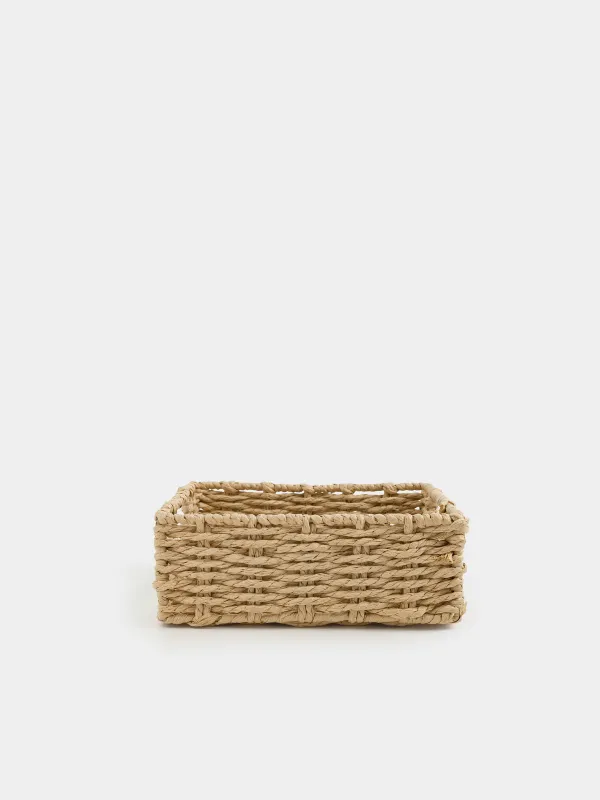 Корзина для салфеток, 18х18 см, плетеная, целлюлоза, квадратная, Braided, image-0