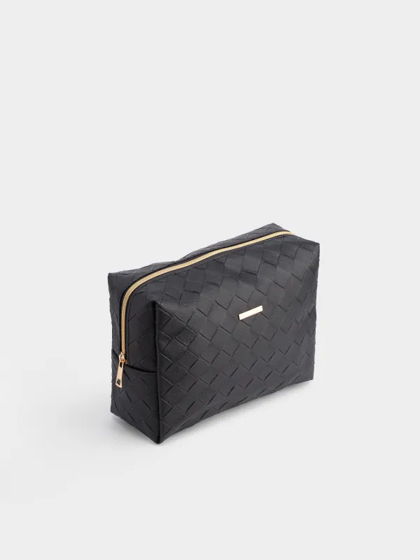 Косметикалық сөмке, 27х17 см, полиуретан, қара, Sennit, image-4