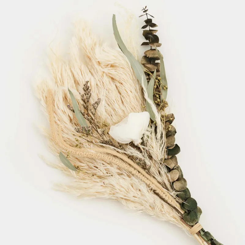 Букет декоративный, 53 см, сухоцветы, Камыш и сорго, Dried flower, image-2