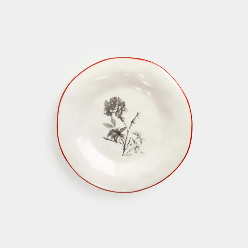 Тіскебасар тәрелкесі, 23 см, керамика, ақ, Графикалық гүлдер, Floria graphic