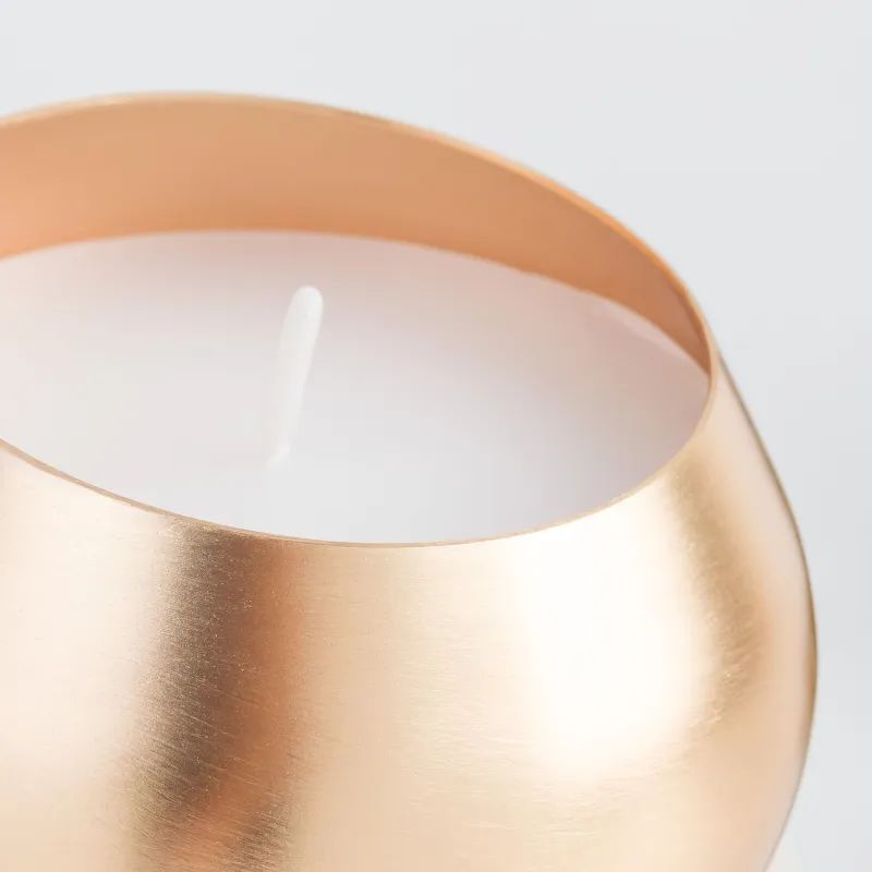 Свеча ароматическая, 8 см, в подсвечнике, металл, золотистая, Tuscan Leather, Galore candle, image-3