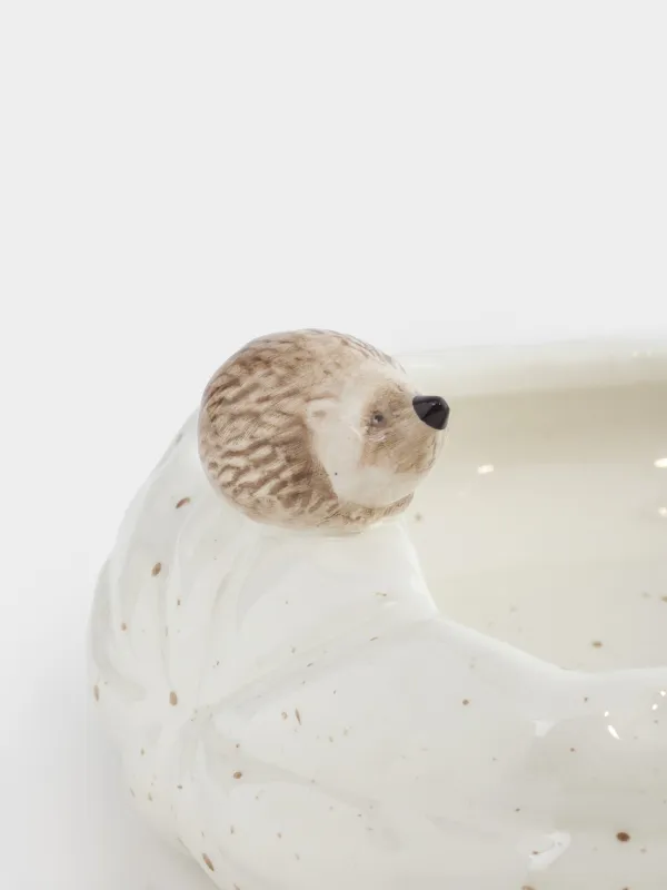 Кәмпит ыдысы, 24х15 см, 480 мл, керамика, сүт түстес, дақты, Асқабақтағы кірпі, Slight frost, image-3