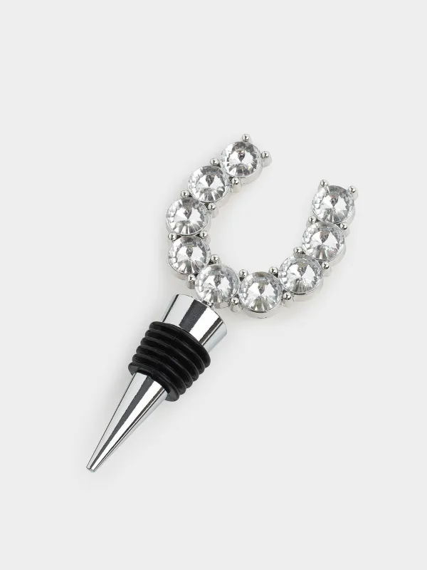 Шарап бөтелкесінің тығыны, 12 см, металл, қара, Таға, Horseshoe, image-1