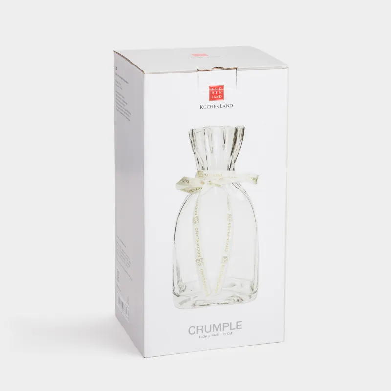 Гүл вазасы, 29 см, шыны, Мыжылған әсер, мыжылған, image-3