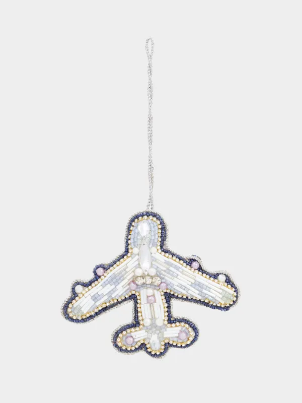 Шырша ойыншығы, 10 см, моншақ/полифилл, көгілдір, Ұшақ, Beads figure, image-1