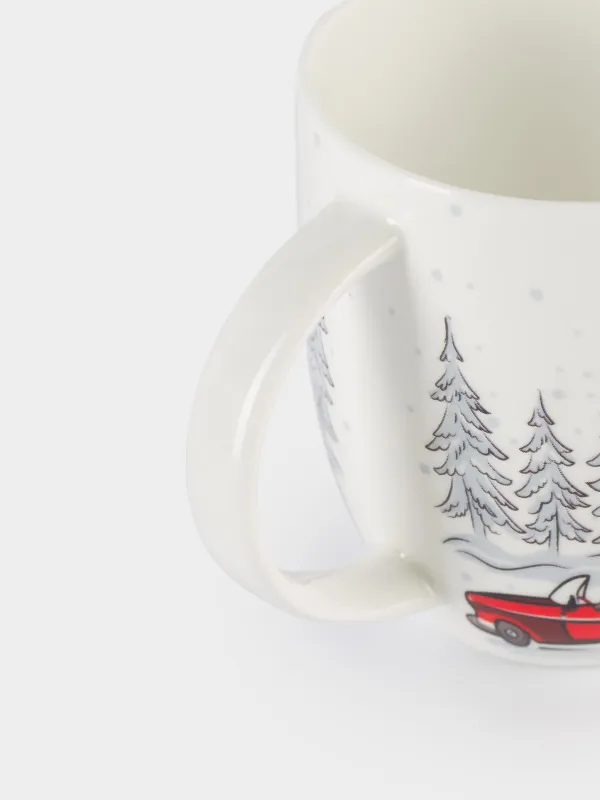 Кружка, 400 мл, фарфор, Red car, image-4