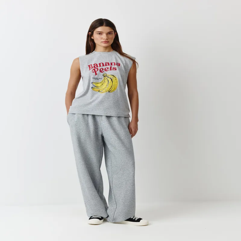 Әйелдерге арналған топ, өлшемі XS, мақта/полиэстер, сұр, Банандар, Micaelina, image-1
