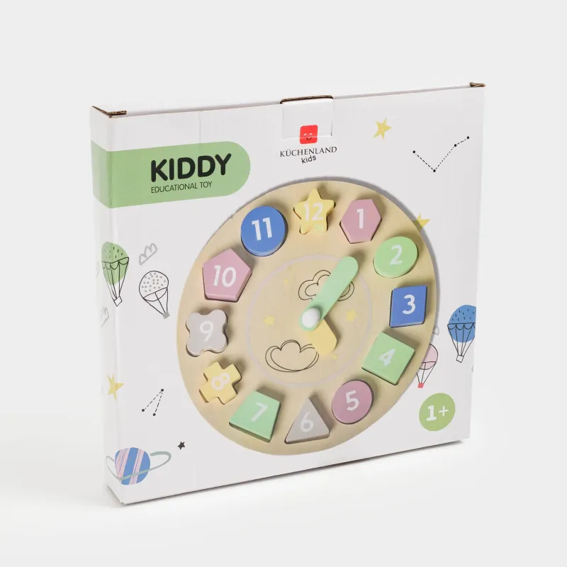 Игрушка-сортер, 22 см, развивающая, дерево, Часы, Kiddy, image-5