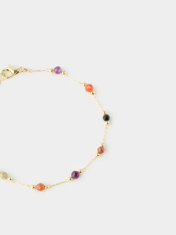 Білезік, 25 см, металл/пластик, алтын түстес, Моншақтар, Jewelry, image-2
