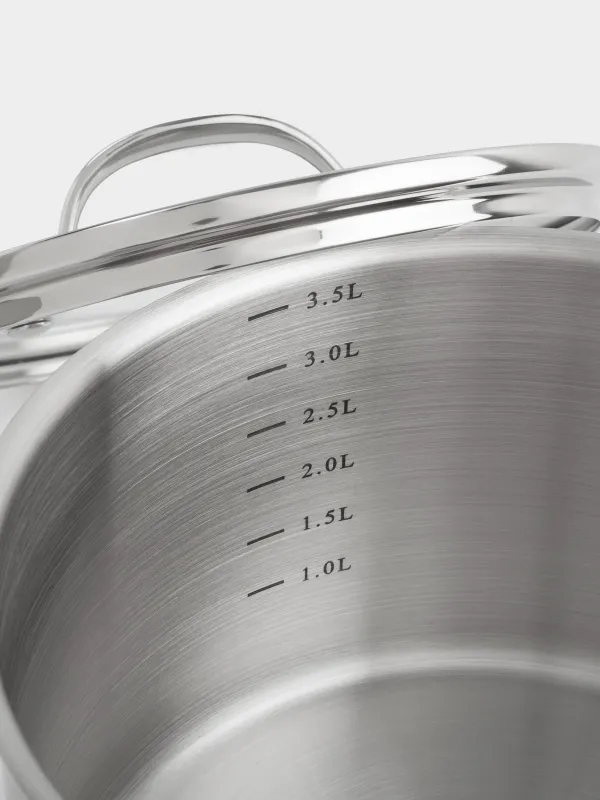 Кәстрөл, 20 см, 3,8 л, қақпағы бар, Silver Stone, image-4