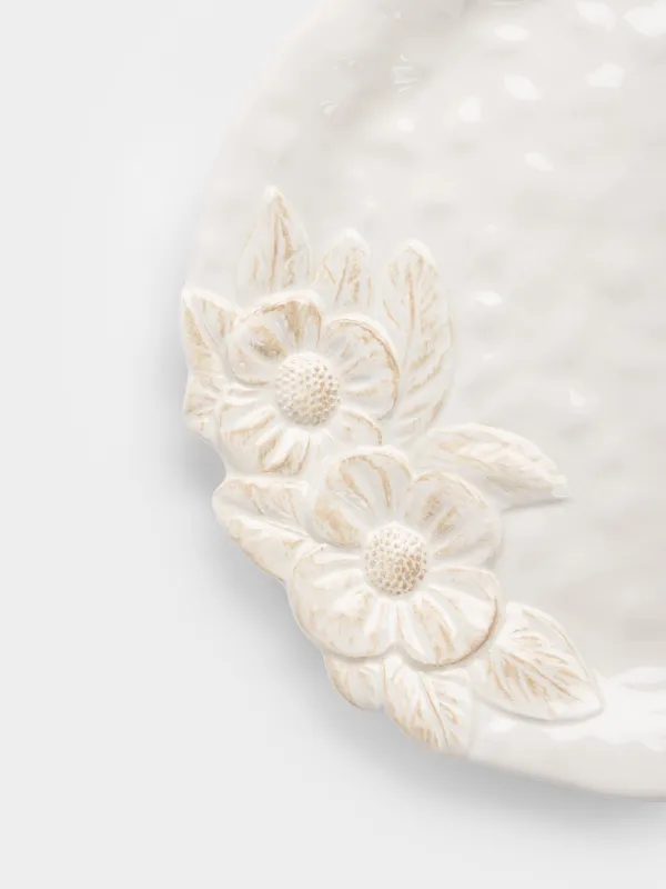Блюдо, 24 см, керамика D, молочно-бежевая, Цветы, Bloomer, image-1