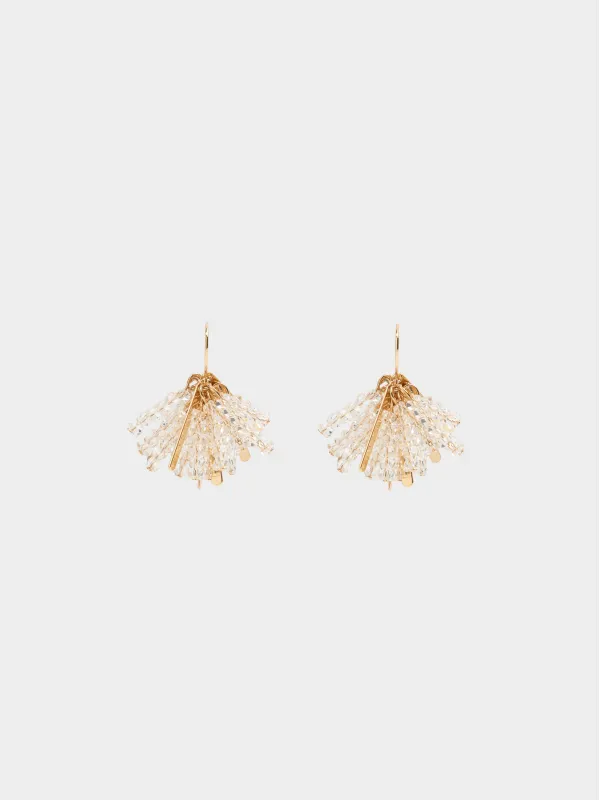 Пусет сырғалары, 3 см, 2 дана, металл/шыны, алтын, Jewelry, image-0