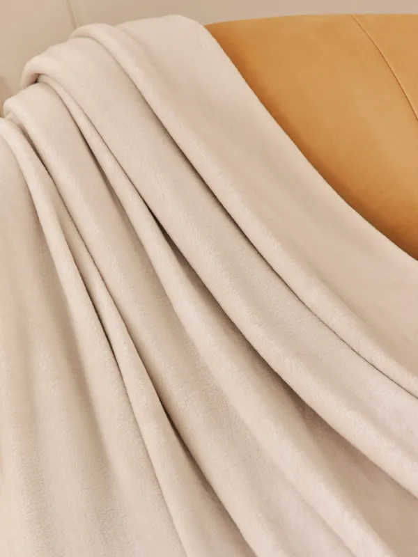 Жамылғы, 140х190 см, фланель, сүт түстес, Flannel, image-2