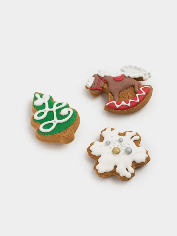 Пряник, 90 гр, глазурленген, зімбір, жиынтық, түрлі-түсті, Шырша/Жылқы/Қар ұшқыны, Prani, image-2