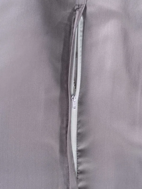 КПБ евро, тенсель 300 ТС, серый, Цветы и листья, Tencel, image-4