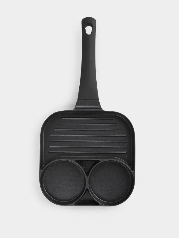 Гриль табасы, 18 см, 3 бөлім, жабыны бар, алюминий, шаршы, Action, image-6