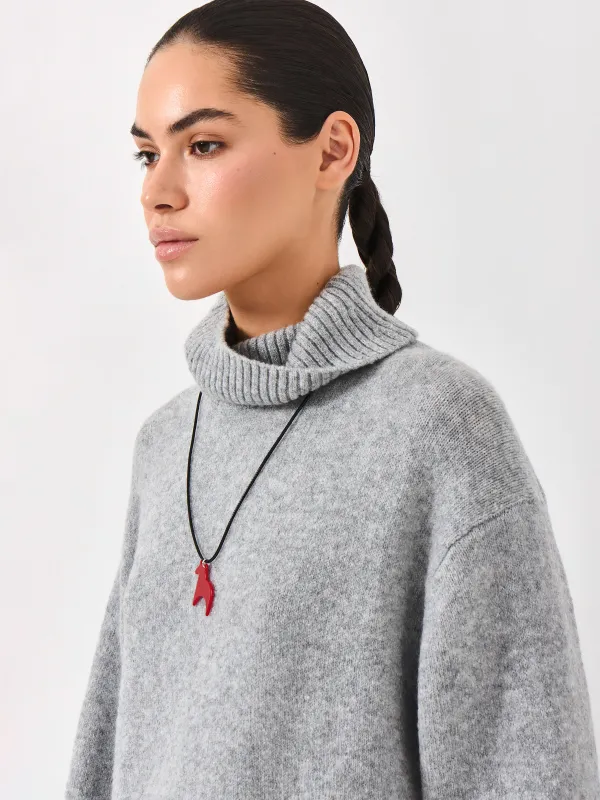 Цепочка-шнурок, 1,5 м, с подвеской, нейлон/акрил, Красная лошадь, Jewelry horse, image-4