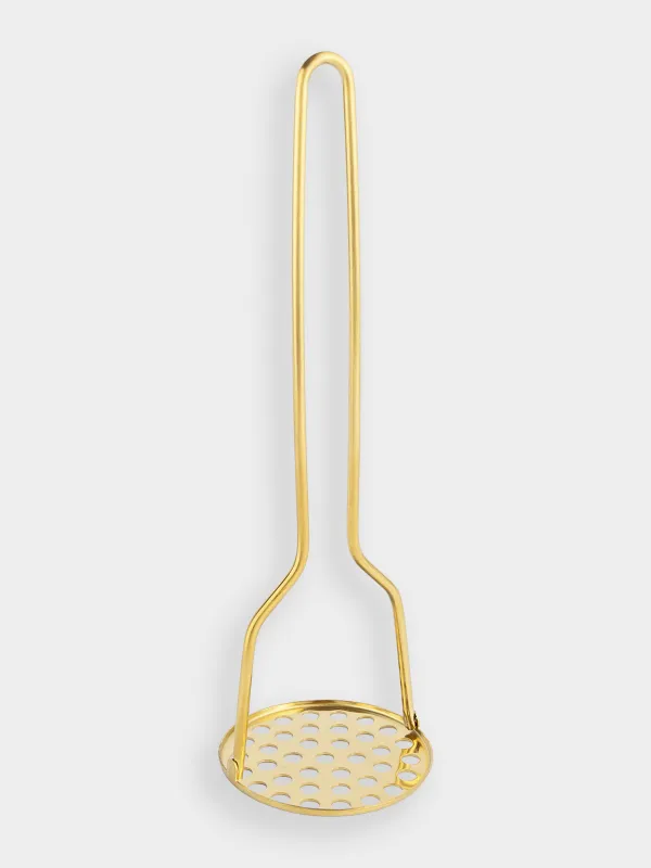 Пюреге арналған пресс, 28 см, болат, алтын, Device gold, image-3