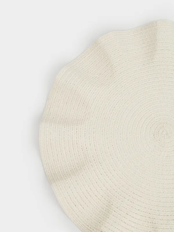 Аспаптарға арналған майлық, 38 см, полиэстер, дөңгелек, ақ, Толқынды жиектер, Circle wave, image-1