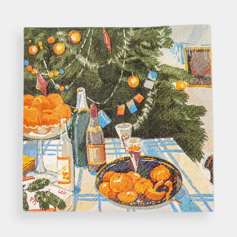 Салфетки бумажные, 21х21 см, 20 шт, квадратные, Застолье, Feast christmas