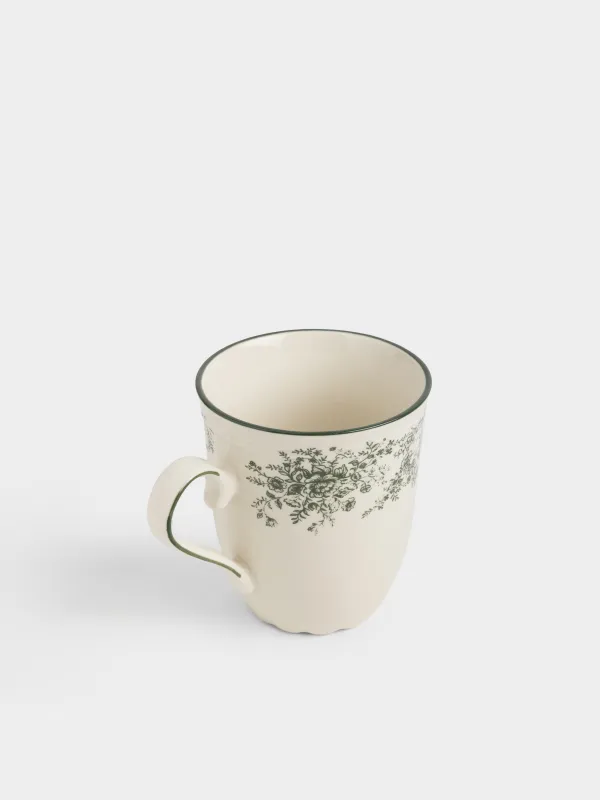 Кружка, 430 мл, Зеленые цветы, Green lace, image-1