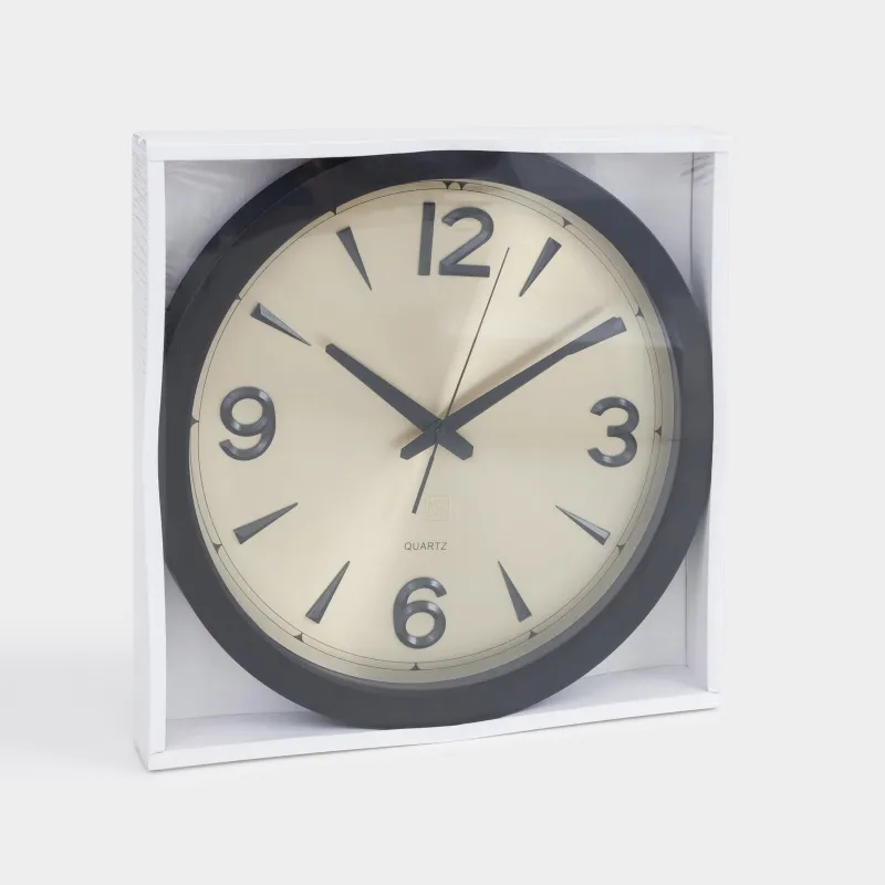 Қабырға сағаты, 40 см, пластик/шыны, дөңгелек, алтын-қара, Dial, image-5