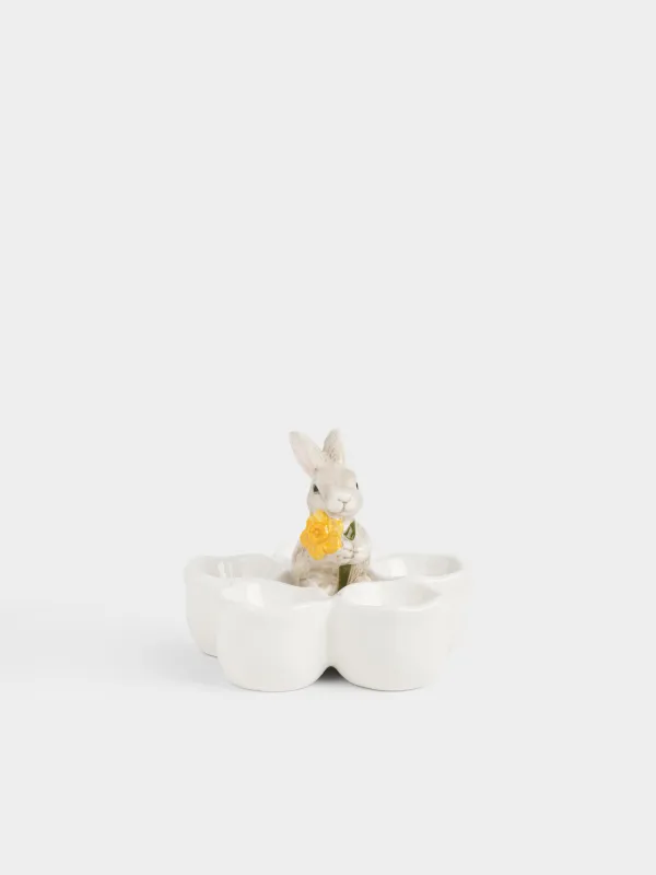 Блюдо пасхальное, 14х11 см, Кролик с цветком, Rabbit in narcis, image-2