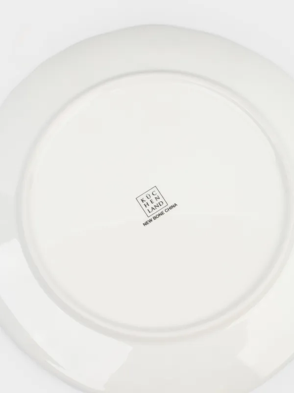 Түскі ас тәрелкесі, 26 см, фарфор N, ақ, алтын жиегі бар, Гүлдер, Night flower, image-4