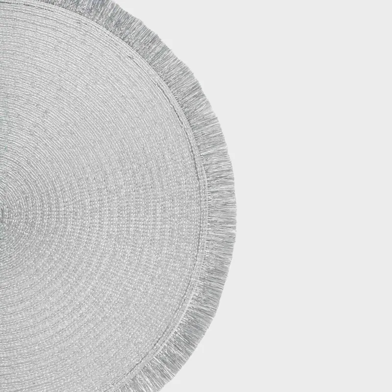 Аспаптарға арналған майлық, 38 см, жиегі бар, полиэстер, дөңгелек, күміс, Rotary shine, image-1