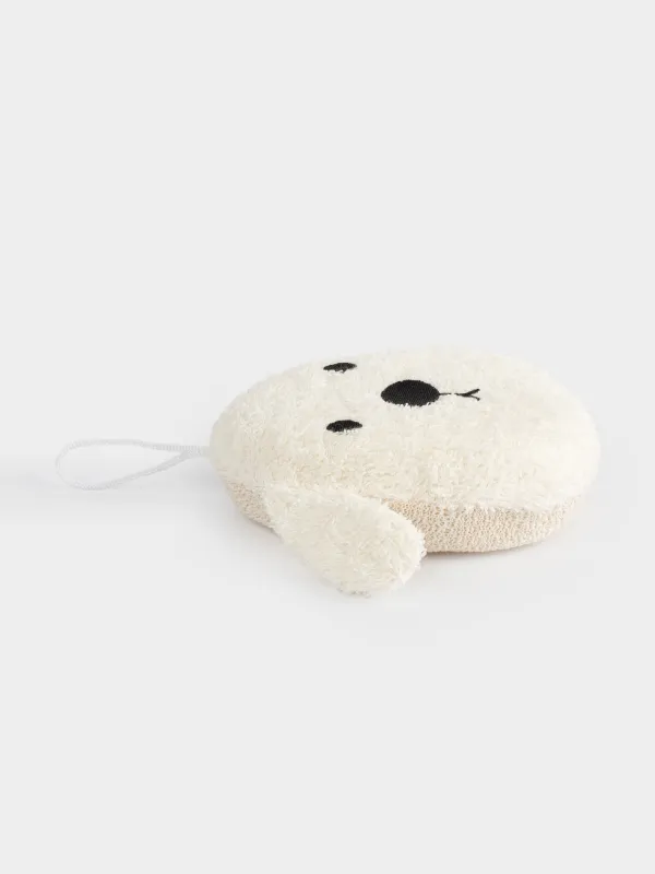 Мочалка для мытья тела, 11х13 см, детская, полиэстер/поролон, белая, Собака, Dog, image-3