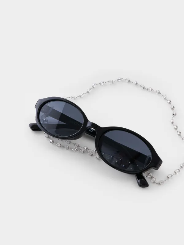 Очки солнцезащитные, пластик, овальные, черные, Nifty, image-3