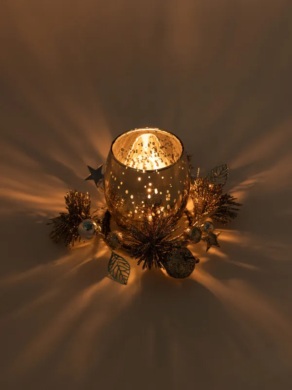 Шам ұстағыш, 15х10 см, шай шамына арналған, шамы бар, шампан, Алма, Apple garden, image-5