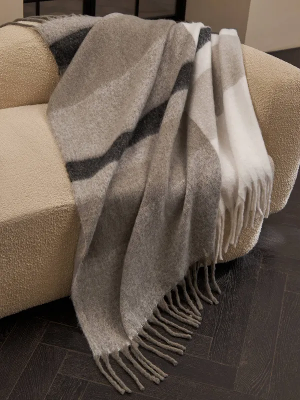 Жамылғы, 150х170 см, шашағы бар, акрил, сұр-сарғылт-қоңыр, Тор, Hazel, image-2