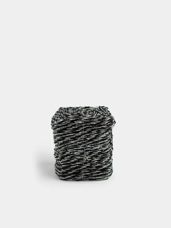 Қобдиша, 10х10 см, моншақ, қара-күміс, Shiny beads, image-1