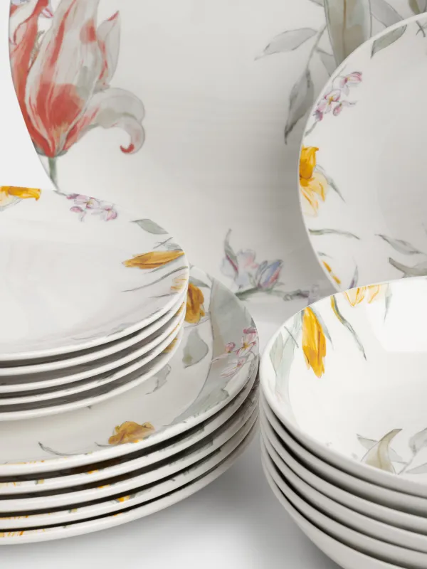 Сервиз обеденный, белый, Pastel flora, image-1