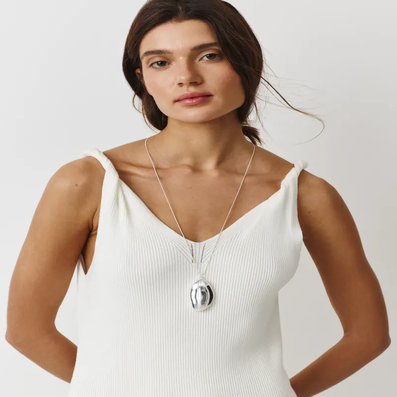 Цепочка, 80 см, с подвеской, металл, серебристая, Кулон,Jewelry, image-3