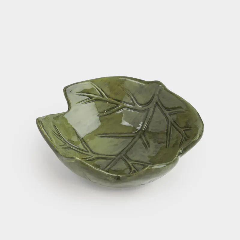 Пиала, 14х6 см, керамика D, зеленая, Лист, Forest symphony