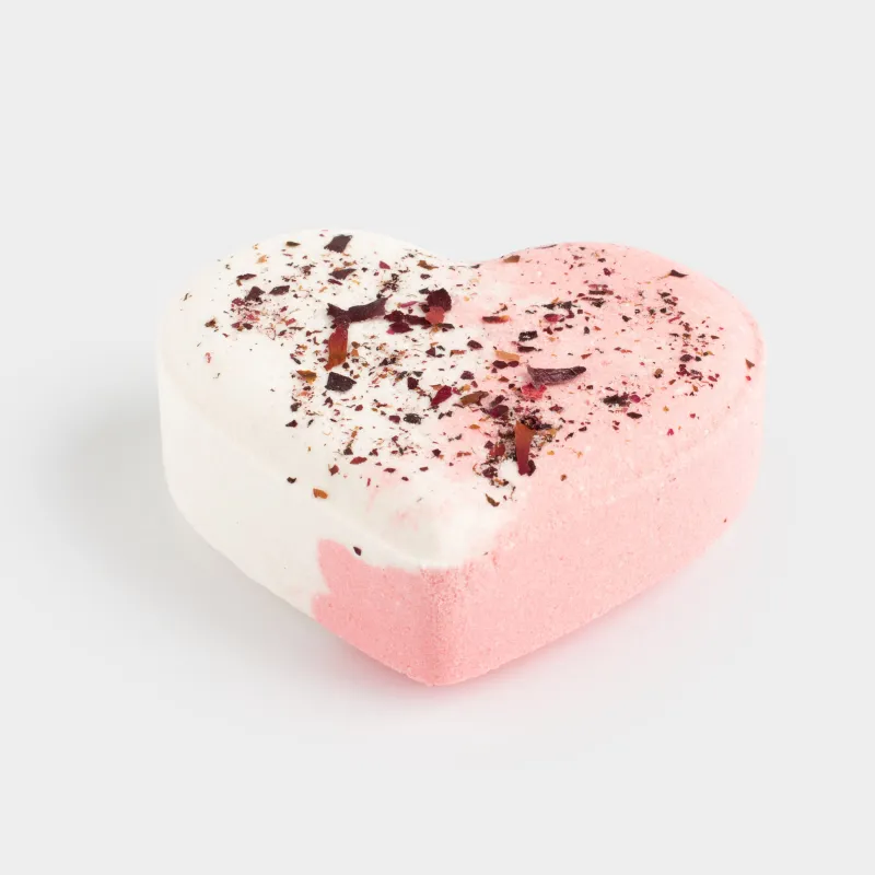 Ваннаға арналған бомба, 130 гр, сүт түстес қызғылт, Жемісті, Раушан, Жүрек, Body spa, image-2