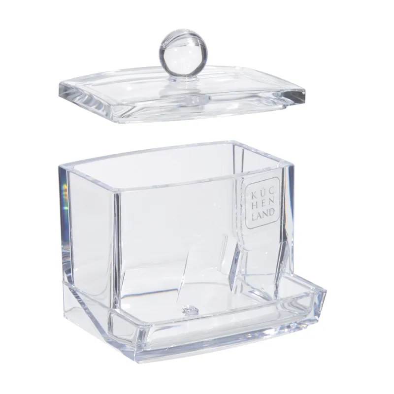 Мақта таяқшаларына арналған Контейнер, 9х10 см, қақпағы бар, пластик, Basic, image-2