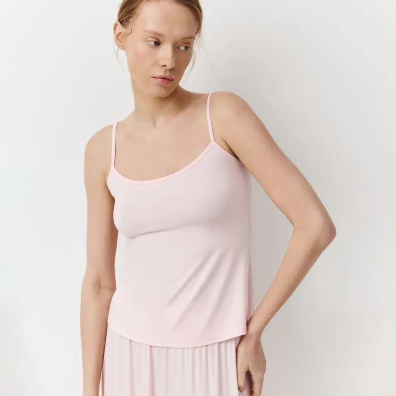 Әйелдерге арналған топ, үйге арналған, өлшемі M, белдіктері бар, бамбук/эластан К, қызғылт, Elodie