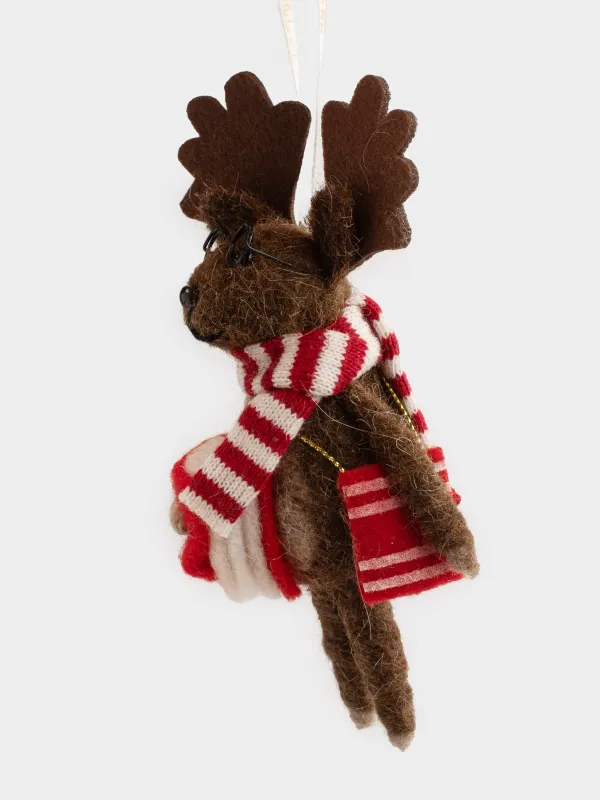 Шырша ойыншығы, 10х15 см, полиэстер, қоңыр, Бұғы, Figure Christmas Fuzz, image-1