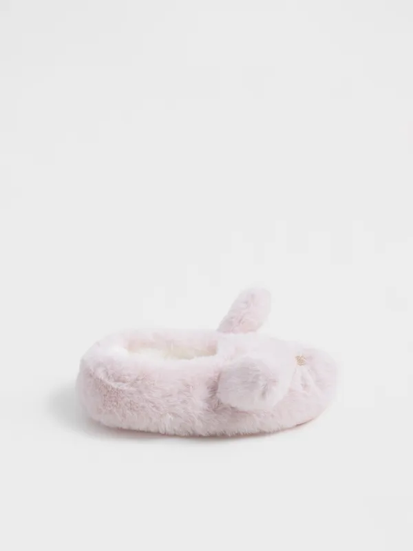 Балалар тәпішке-шұлықтары, үйге арналған, өлшемі 27-29, жасанды үлбір/шерпа, сүт түстес, Мысық, Funny warm, image-0