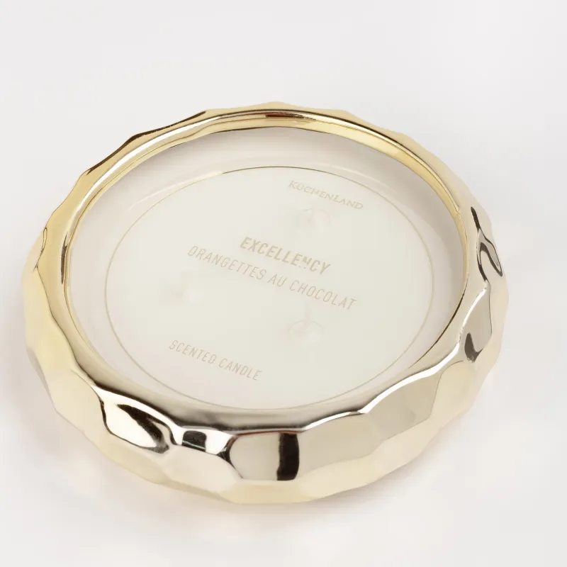 Хош иісті шам, 13 см, үш пілте, шам ұстағышта, керамика, Gourmand and Citrus, Excellency, image-4