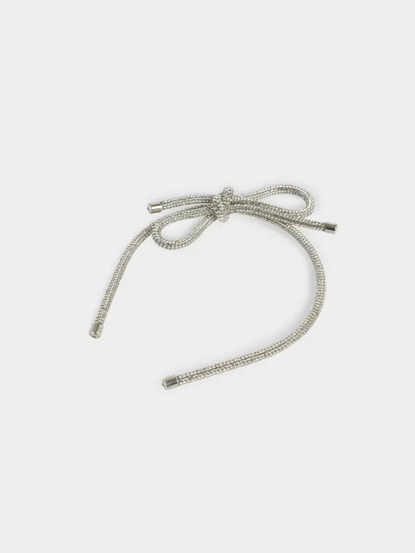 Ободок для волос, 12х14 см, металл/стразы, серебристый, Jewelry crystal, image-1