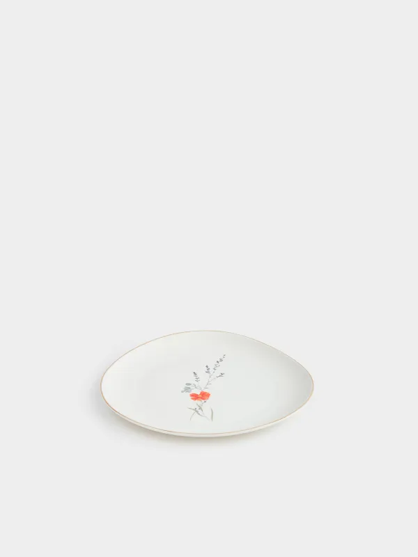 Тарелка закусочная, 21 см, фарфор N, белая, с золотистым кантом, Полевые цветы, Yarrow, image-2