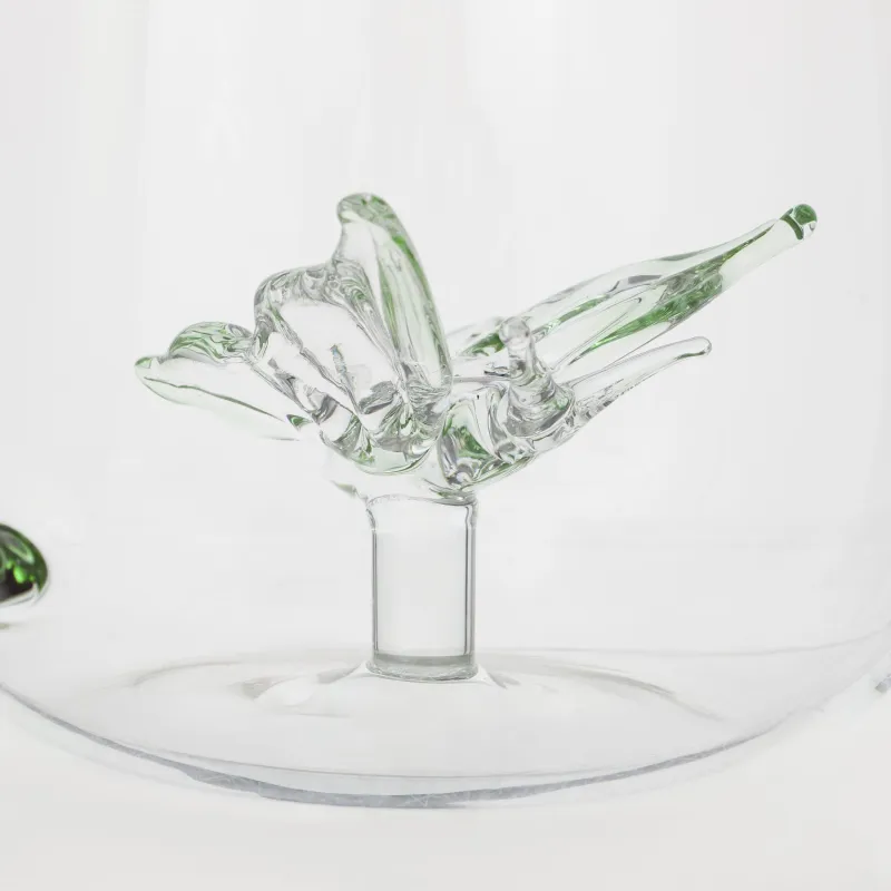 Кружка, 400 мл, стекло Б, зеленая ручка, Бабочка, Shape, image-2