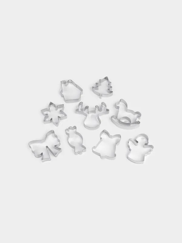 Печеньеге арналған қалыптар жиынтығы, 9 дана, болат, Жаңа жылдық қиял, Bakery NY, image-1